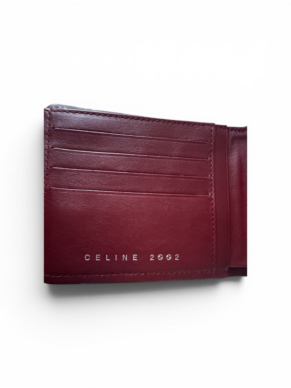 Celine 2002 Vintage Quilted Leather Bifold Wallet Red & Ivory Rare - Picture 4 of 8